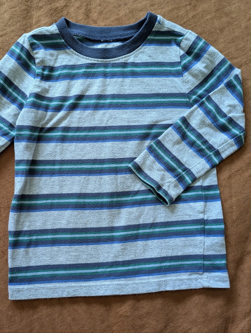 Garanimals Striped Long-Sleeve Tee in Light Blue, Navy & Teal